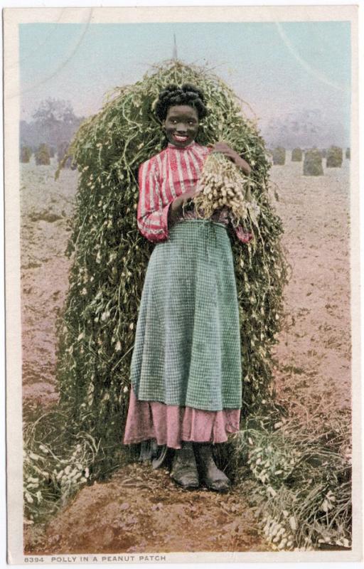 Postcard African American Black Woman, Polly in a Peanut 