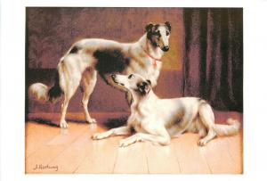 Repro postcard animal dogs J. Hartung
