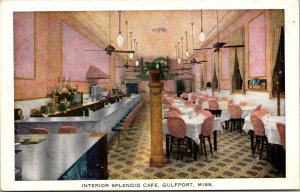 Postcard Interior Splendid Cafe in Gulfport, Mississippi~139393