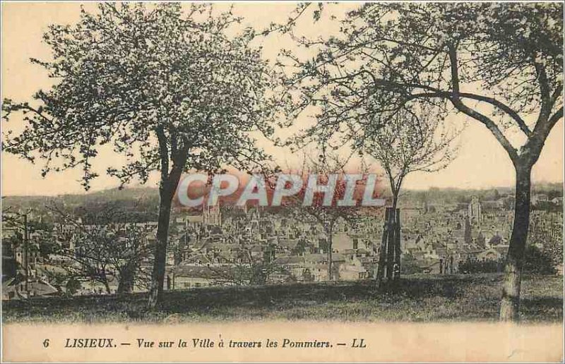 Postcard Lisieux Old City View through the Apple Trees