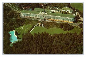 Grand Hotel Aerial View Mackinac Island Michigan MI Chrome Postcard N18