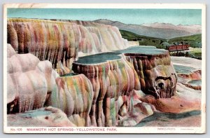 Mammoth Hot Springs Yellowstone Park Wyoming Tourist Attraction Rocks Postcard