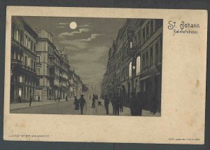Ca 1901 PPC* Hold To Light St Joseph Rahnhofstrasse Luna-Moon Over Street Mint
