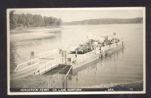 RPPC LAKE NORFORK ARKANSAS HENDERSON CAR FERRY BOAT REAL PHOTO POSTCARD