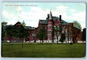 Cedar Falls Iowa Postcard Iowa State Normal School Building Scene 1909 Antique