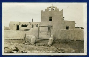 Laguna New Mexico old church  real photo postcard willis picture 