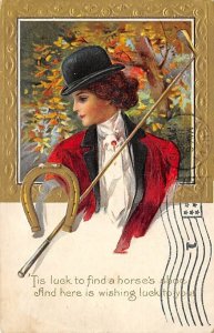 horseshoe and here's wishing luck to you Horse 1910 