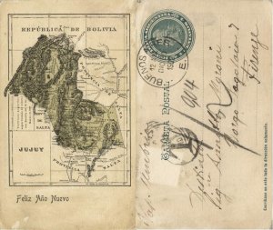 argentina, JUJUY, Map Postcard (1902) Court Card