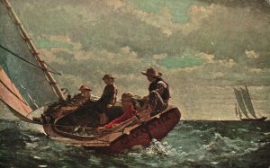 Vintage Postcard 1910's Breezing Up By Winslow Homer Nat'l Gallery of Art