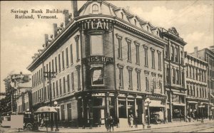 Rutland Vermont Savings Bank Pharmacy Shops c1900-20s Vintage Postcard