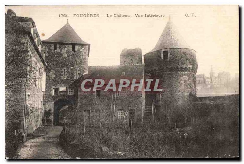 Old Postcard Fougeres Chateau Inner View