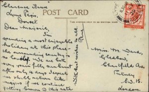 RPPC Lyme Regis Dorset The Cobb Bird's Eye View WATERFRONT