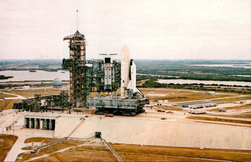 Florida Kennedy Space Center First Space Shuttle On Its Launch Site Pad A At ...