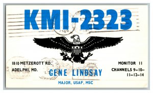 1962 QSL Radio Card From Adelphi MD Maryland KMI-2323 