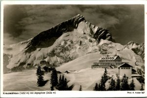 RPPC Kreuzeckhaus Garmisch-Partenkirchen Germany Huber Photo Postcard D4