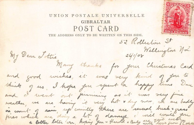 A742 Gibraltar 1908 Casemates Square vintage postcard