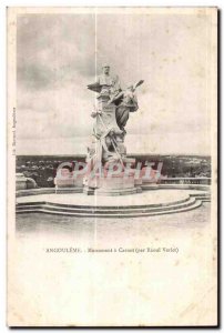 Old Postcard Angouleme Monument Carnot (by Raout Verlet)