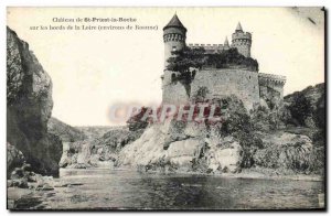 Postcard Old Chateau St Priest la Roche on the banks of the Loire surrounding...