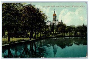 1911 Bushnell Park And State Capitol Building Hartford Connecticut CT Postcard