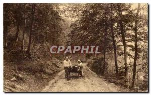 Old Postcard Rochefort Landscape with wood Falizes (peasants in the forest tr...