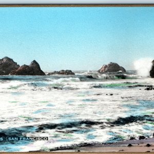 c1910s San Francisco, CA Custom Fred'K W. Martin Hand Colored Seal Rocks PC A242