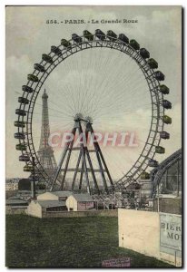 Old Postcard Paris Eiffel Tower The Great Wheel
