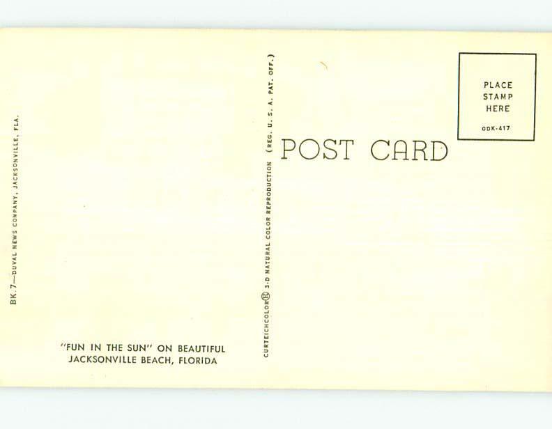 Unused Pre-1980 GREETINGS FROM JACKSONVILLE BEACH Jacksonville Florida FL M6658