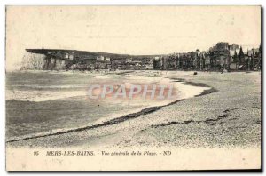 Old Postcard Mers Les Bains Vue Generale de la Plage