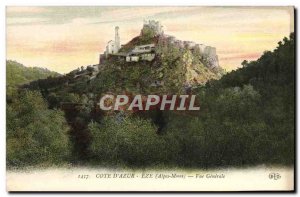 Old Postcard Cote D & # Eze 39Azur Vue Generale