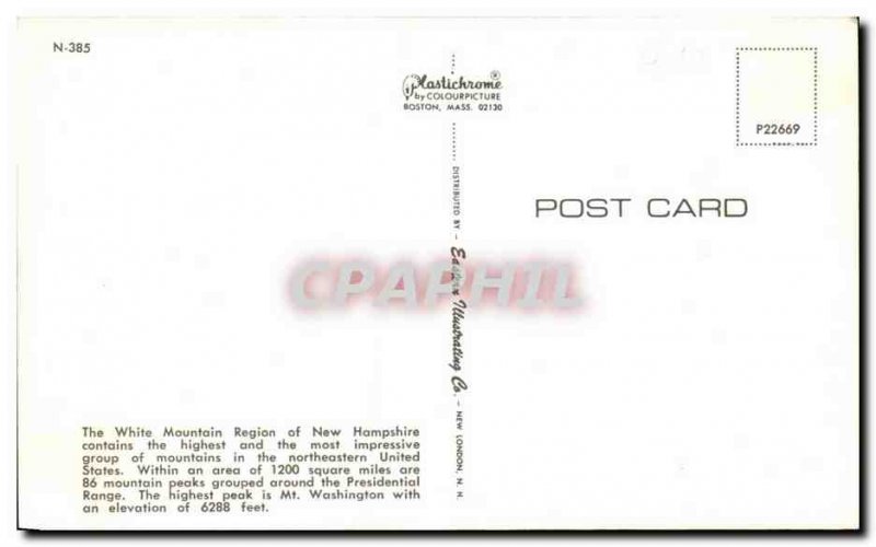 Postcard Old Train white Mountains NH