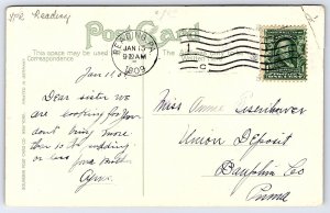 1909 Boys High School Reading Pennsylvania PA Building Landmark Posted Postcard