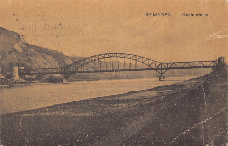 L009 Germany 1922 Remagen, Rheinbruecke, Bridge vintage postcard