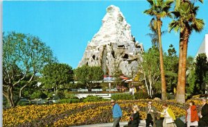 1960s Matterhorn Mountain Disneyland Palm Trees Anaheim CA Postcard