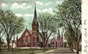 Vintage Postcard Baptist Church Manchester New Hampshire NH A. C. Bosselman Pub.