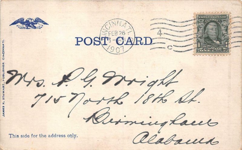 BUM HOBO COMIC CINCINNATI OHIO COMIC POSTCARD 1907