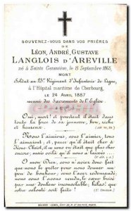 holy picture Andre Leon Gustave Langlois D & # 39Areville Sainte Genevieve so...