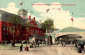 Illinois Springfield State Fair Grounds Arch & Exposition Building 1924