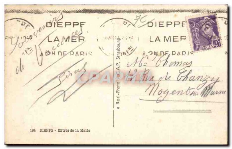 Old Postcard Dieppe Entree of Malle