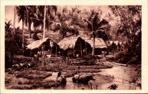 Vietnam Cochinchina Tonkin Village Tonkinois Vintage Postcard 09.61