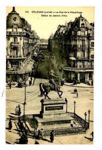 France - Orleans. Republic Street, Statue of Joan of Arc