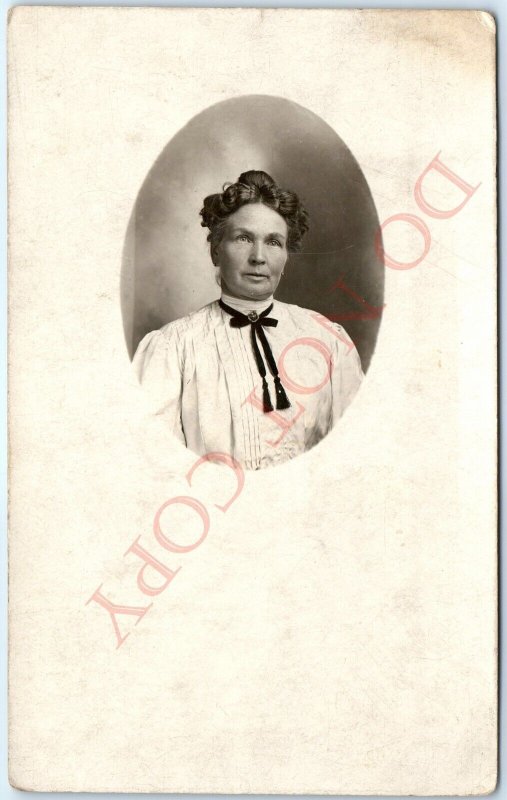 c1910s Woman Portrait RPPC Real Photo Postcard Sent to Northwood Iowa Nelson A82
