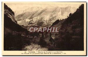 Old Postcard Thones Route Flumet has Giettaz The valley and the Aravis of Aro...