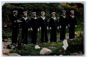 1907 Seamen Sailors US Navy Crew Coast Guard New York NY Vintage Posted Postcard