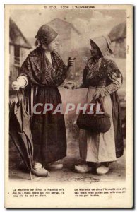 Old Postcard The Auvergne Folklore Costume Women