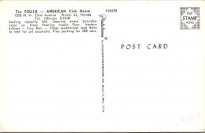 Vintage Postcard POLISH - AMERICAN Club House Miami FL JV10