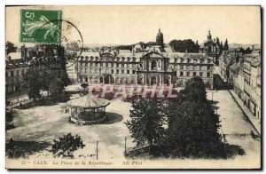 Old Postcard Caen Place de la Republique