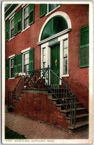 Nantucket Massachusetts MA, 1926 Moor's End, Bricks Double Stairway, Postcard