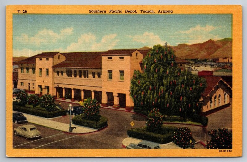 Southern Pacific Depot Train Station Tucson AZ C1940's Postcard N15