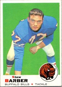 1969 Topps Football Card Stew Barber Buffalo Bills sk5432