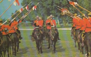 Musical Ride Of The Royal Canadian Mounted Police Through Arch Of Lances